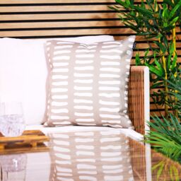 icon Indoor & Outdoor Mark Making Waterproof Cushion 2x Khaki & 2x Burnt Orange in Stone - Size: 43 cm x 43 cm - thumbnail 3