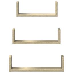 Berkfield Home Wall Shelf 3 pcs Sonoma Oak Engineered Wood in Light Oak - thumbnail 4