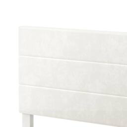Levede Double Bed Frame with Upholstered Headboard Velvet Foam White Fabric - thumbnail 5