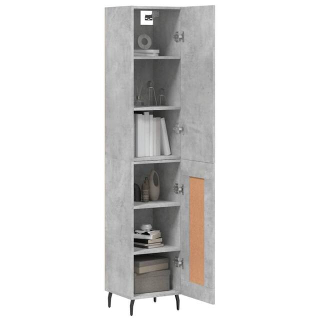 Berkfield Home Highboard Concrete Grey 34.5x34x180 cm Engineered Wood - image 1