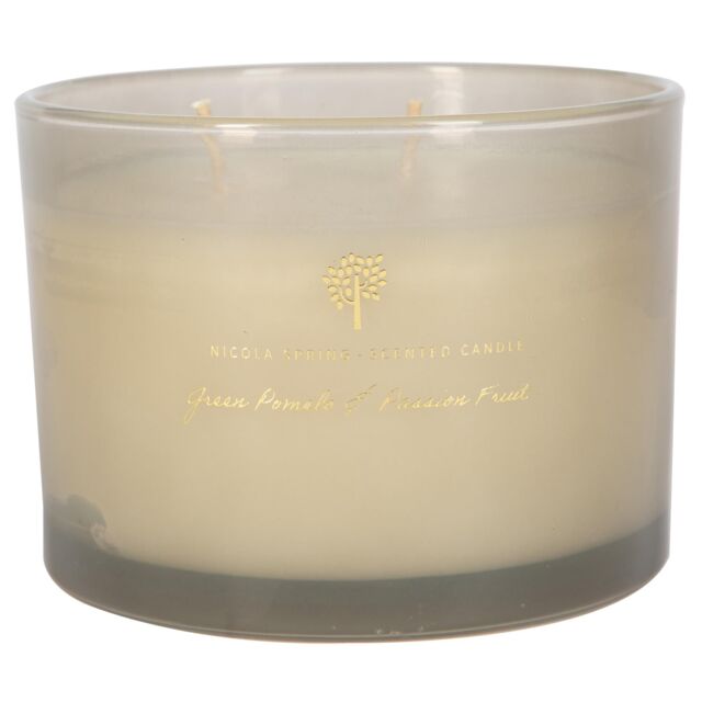 Nicola Spring 350g Pomelo & Passion Fruit Soy Wax Candle - Double Wick Fruity Jar in Grey - image 1