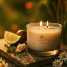 Nicola Spring 350g Pomelo & Passion Fruit Soy Wax Candle - Double Wick Fruity Jar in Grey - thumbnail 2