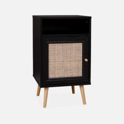 sweeek Pair Of Scandi-style Bedside Tables With Cupboard in Black - thumbnail 3