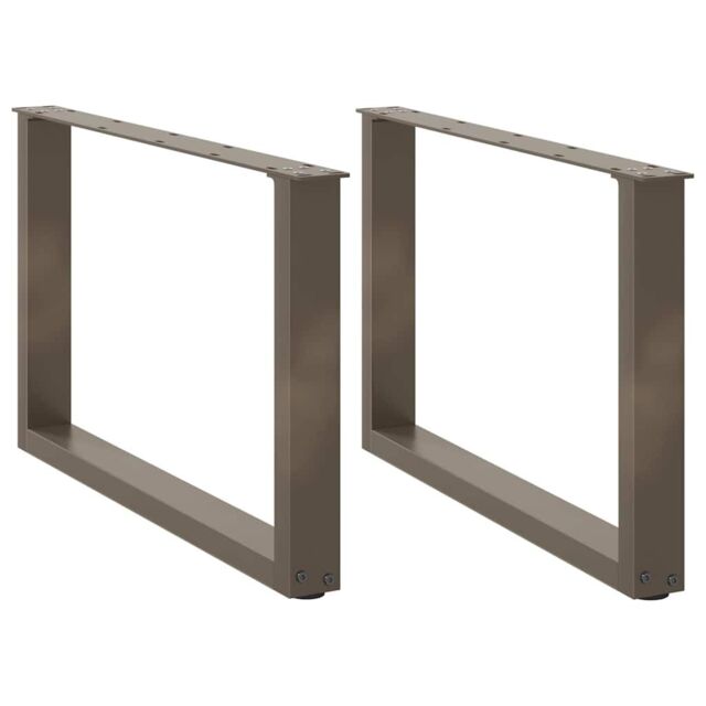 Berkfield Home Coffee Table Legs U-Shaped 2 pcs Natural Steel 60x(42-43) cm Steel in Brown - image 1