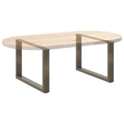 Berkfield Home Coffee Table Legs U-Shaped 2 pcs Natural Steel 60x(42-43) cm Steel in Brown - thumbnail 8