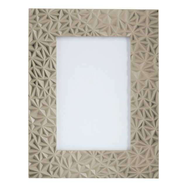 Orsina Prisma Grey Photo Frame, Textured Geometric Design With Matte Grey Finish, Freestanding Display For 4x6 - image 1