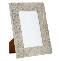 Orsina Prisma Grey Photo Frame, Textured Geometric Design With Matte Grey Finish, Freestanding Display For 4x6 - thumbnail 2