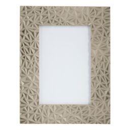 Orsina Prisma Grey Photo Frame, Textured Geometric Design With Matte Grey Finish, Freestanding Display For 4x6 - thumbnail 1