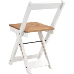 FORGEVIO Set of 2 White Waxed Pine Folding Dining Chairs Space Saving - thumbnail 3