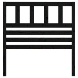 Berkfield Home Bed Headboard Black 106x4x100 cm Solid Wood Pine - Size: 106 x 4 x 100 cm - thumbnail 3