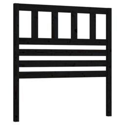 Berkfield Home Bed Headboard Black 106x4x100 cm Solid Wood Pine - Size: 106 x 4 x 100 cm - thumbnail 2