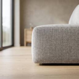 Abakus Direct Tokyo Right Corner Seat Brushed Tweed Fabric with Deep Seat in Light Grey - thumbnail 3