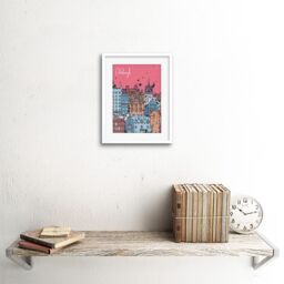 "Artery8 Wall Art Print Edinburgh Capital Scotland Old Town Buildings Framed Art in White - Size: W7"" x H9""" - thumbnail 2
