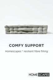 Homescapes Plain Cotton Floor Cushion in Grey - Size: 50 cm x 50 cm - thumbnail 4