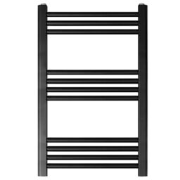 Balterley Straight Heated Towel Rail Radiator, 418W, 500 x 700mm, Matt Black - thumbnail 1