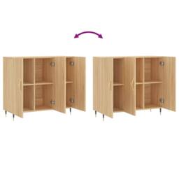 Berkfield Home Sideboard Sonoma Oak 90x34x80 cm Engineered Wood in Brown - Size: 90 x 34 x 80 cm - thumbnail 9