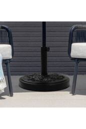 Living and Home Concrete-Filled Patio Parasol Base Umbrella Stand in Black