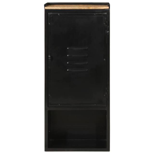 Berkfield Home Bathroom Cabinet 40x27x90 cm Iron & Solid Wood Mango - Size: 40 x 27 x 90 cm - image 1