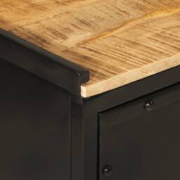 Berkfield Home Bathroom Cabinet 40x27x90 cm Iron & Solid Wood Mango - Size: 40 x 27 x 90 cm - thumbnail 6