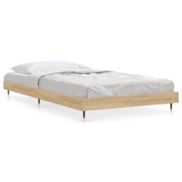 Berkfield Home Bed Frame Sonoma Oak 100x200 cm Engineered Wood in Brown - thumbnail 2