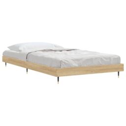 Berkfield Home Bed Frame Sonoma Oak 100x200 cm Engineered Wood in Brown - thumbnail 4