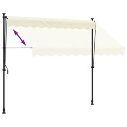Berkfield Home Retractable Awning Cream 250x150 cm Fabric & Steel - thumbnail 6