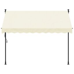 Berkfield Home Retractable Awning Cream 250x150 cm Fabric & Steel - thumbnail 3
