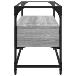 Berkfield Home TV Cabinet with Glass Top Grey Sonoma 80x35x51 cm Engineered Wood - Size: 80 x 35 x 51 cm - thumbnail 5