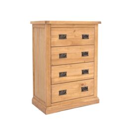 Cabinet Bits Lucca 4 Drawer Chest of Drawers Bras Drop Handle in Light Brown - thumbnail 2