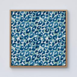 Warren Reed - Designer Watercolour Leopard Print Framed Canvas in Light Brown - Size: w40 inch x h40 inch - thumbnail 1