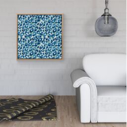Warren Reed - Designer Watercolour Leopard Print Framed Canvas in Light Brown - Size: w40 inch x h40 inch - thumbnail 2