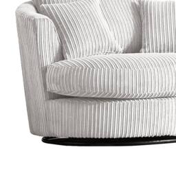 Furnishings For Less UK Luxor Jumbo Cord Fabric Single Seater 360 Degree Swivel Chair Sofa Accessory in Silver - thumbnail 3