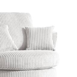 Furnishings For Less UK Luxor Jumbo Cord Fabric Single Seater 360 Degree Swivel Chair Sofa Accessory in Silver - thumbnail 2