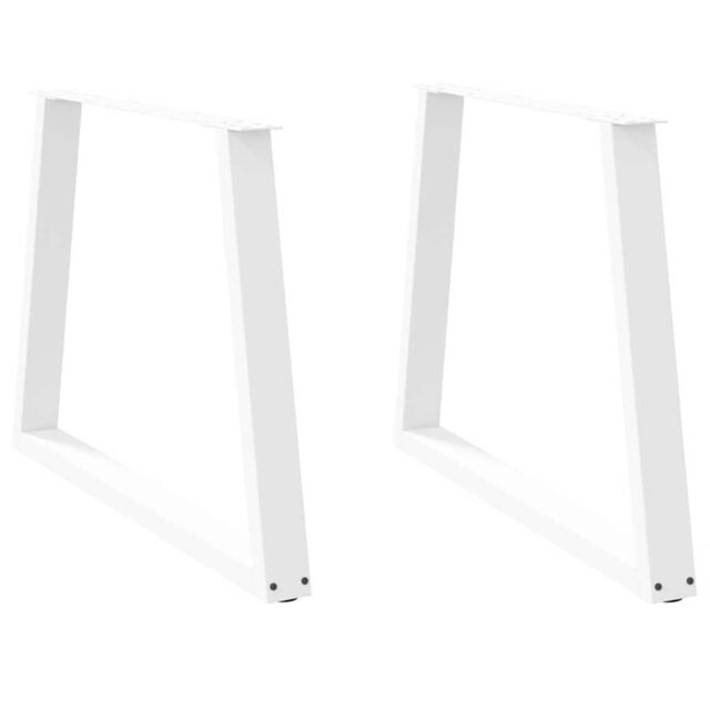 Berkfield Home Dining Table Legs V-Shape 2 pcs White 90x(72-73.3) cm Steel - image 1