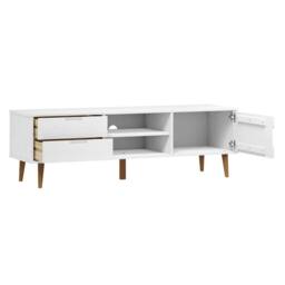 Berkfield Home TV Cabinet MOLDE White 158x40x49 cm Solid Wood Pine - Size: 158 x 40 x 49 cm - thumbnail 7