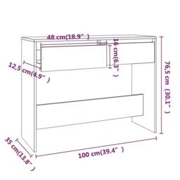 Berkfield Home Decorative Console Table Concrete Grey 100x35x76.5 cm Engineered Wood - thumbnail 8
