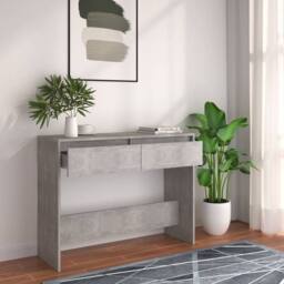Berkfield Home Decorative Console Table Concrete Grey 100x35x76.5 cm Engineered Wood - thumbnail 2