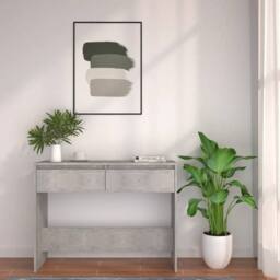 Berkfield Home Decorative Console Table Concrete Grey 100x35x76.5 cm Engineered Wood - thumbnail 4
