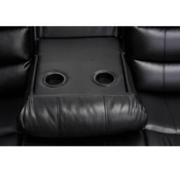 Furniture 786 Roma Electric Leather Recliner 3+2 Seater Sofa Set in Black - thumbnail 5