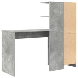 Berkfield Home Desk with Storage Concrete Grey Engineered Wood - thumbnail 8