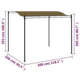 Berkfield Home Sunshade Awning 3x2.4 m Taupe 180 g/m ² - thumbnail 9