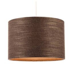Happy Homewares Designer Bobbled & Textured Linen Lamp Shade in Chocolate Brown - Size: 12 inches - thumbnail 2