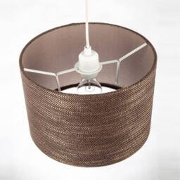 Happy Homewares Designer Bobbled & Textured Linen Lamp Shade in Chocolate Brown - Size: 12 inches - thumbnail 3