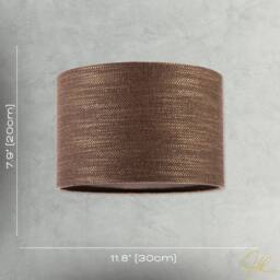 Happy Homewares Designer Bobbled & Textured Linen Lamp Shade in Chocolate Brown - Size: 12 inches - thumbnail 8