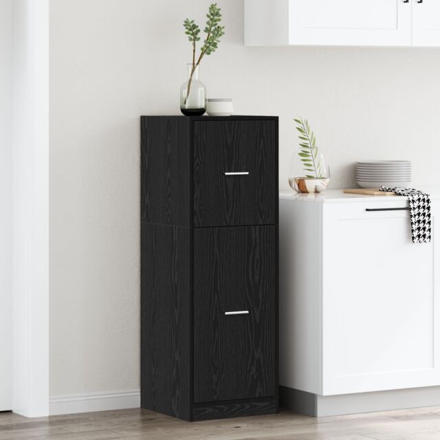 Berkfield Home Apothecary Cabinet Black Oak 40x41x118 cm Engineered Wood - Size: 40 x 41 x 118 cm - image 1