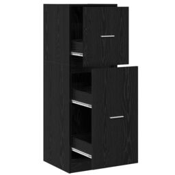Berkfield Home Apothecary Cabinet Black Oak 40x41x118 cm Engineered Wood - Size: 40 x 41 x 118 cm - thumbnail 3