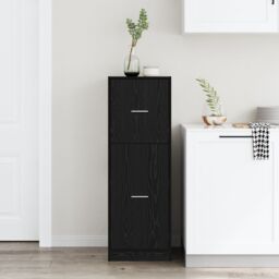 Berkfield Home Apothecary Cabinet Black Oak 40x41x118 cm Engineered Wood - Size: 40 x 41 x 118 cm - thumbnail 4