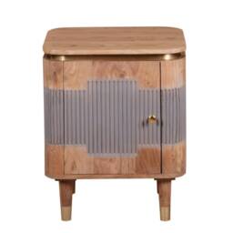 Wyld Haus Idaho Natural Acacia Wood & Brass 2 Door Cabinet in Brown - thumbnail 2