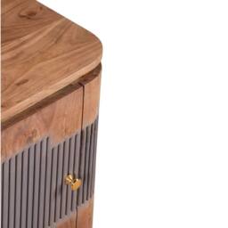 Wyld Haus Idaho Natural Acacia Wood & Brass 2 Door Cabinet in Brown - thumbnail 3
