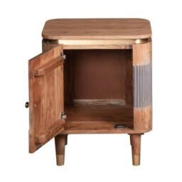 Wyld Haus Idaho Natural Acacia Wood & Brass 2 Door Cabinet in Brown - thumbnail 4